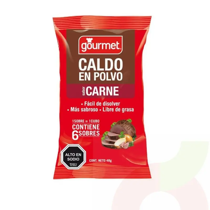 [7802410001621] CALDO CARNE 6U GOURMET 48G