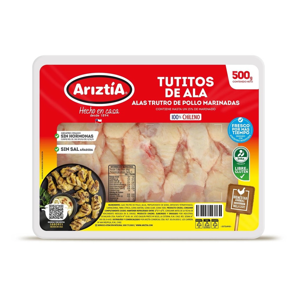 [7804115002569] TUTITOS DE ALA ARIZTÍA 500G