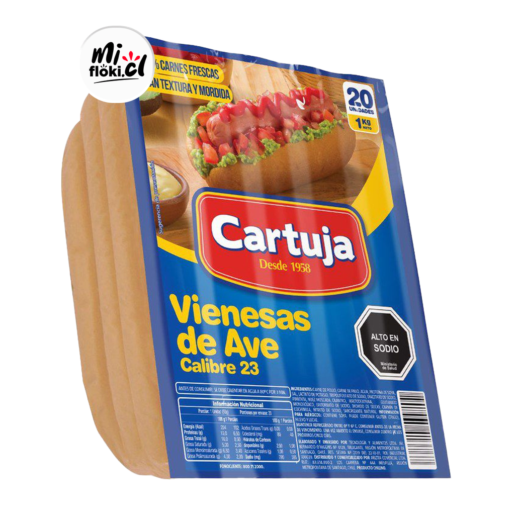 [7801965406752] SALCHICHA DE POLLO CARTUJA 20U 1KG