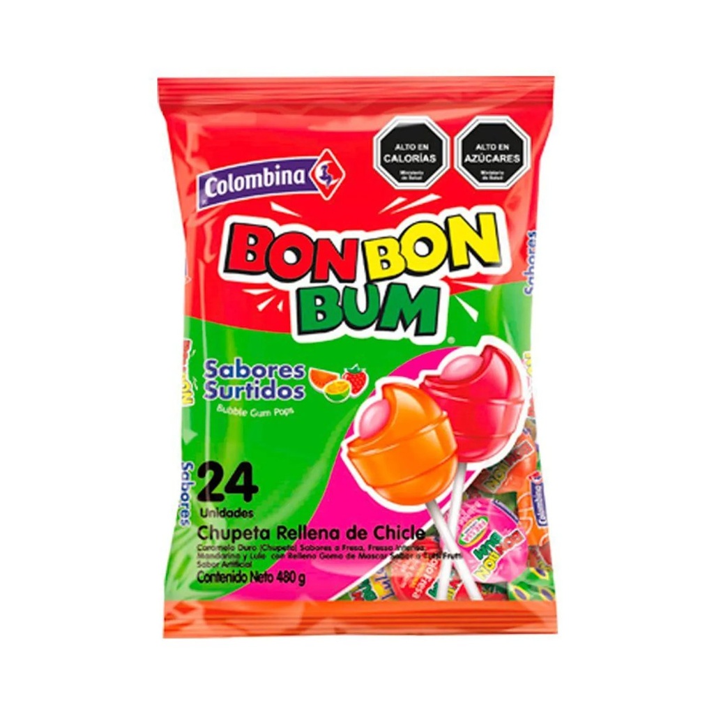 [7702011024053] BON BON BUM SABORES SURTIDOS COLOMBINA 24U