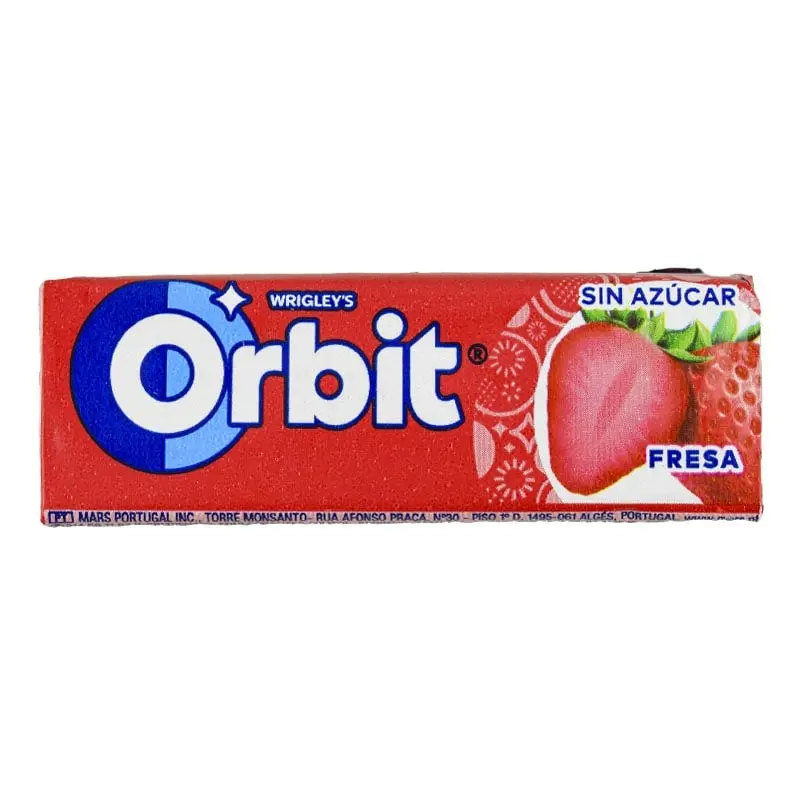 [42247371] GOMA MASCAR SIN AZUCAR FRESA ORBIT 14G