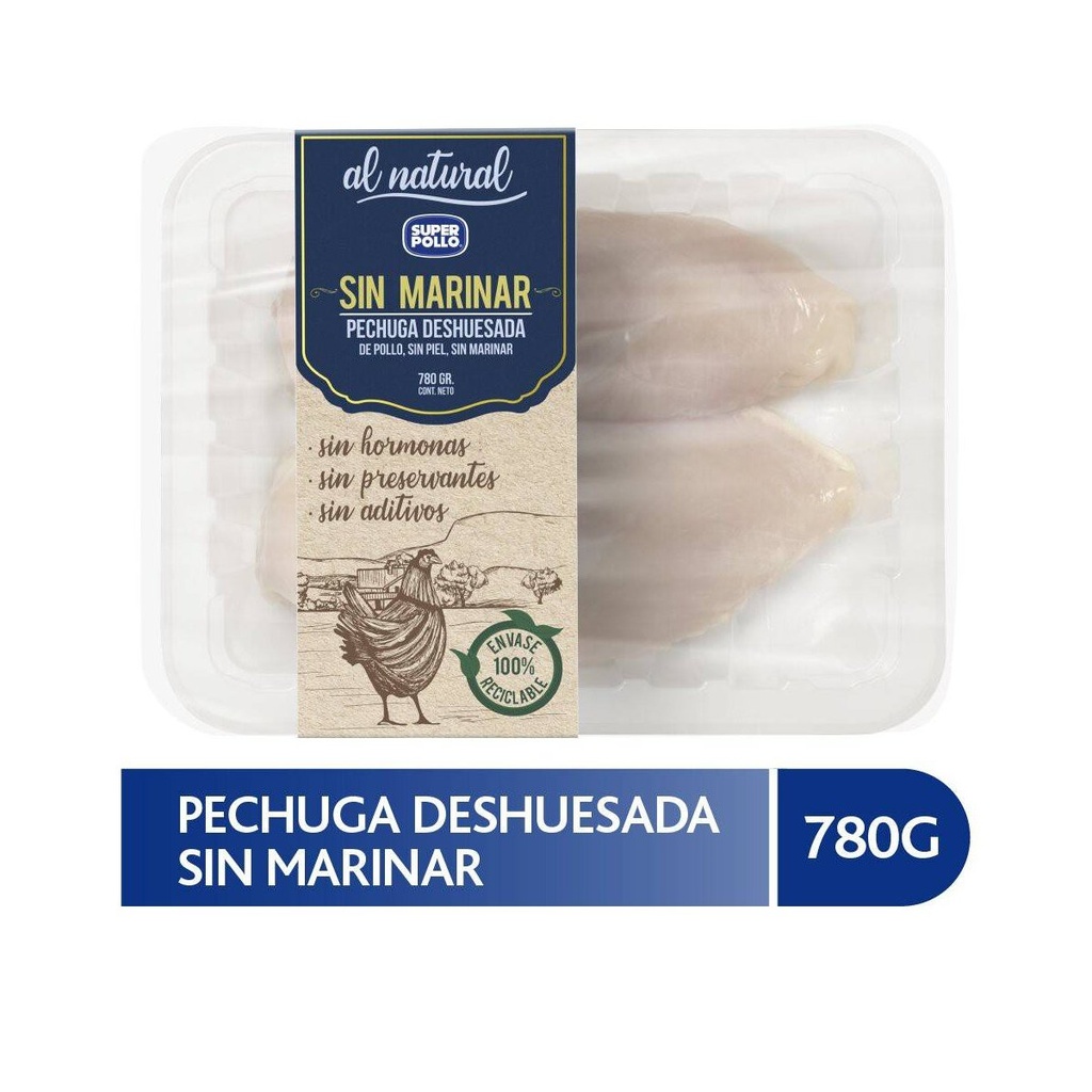 [7809611711656] PECHUGA DESHUESADA SIN MAR SUPER POLLO 780G