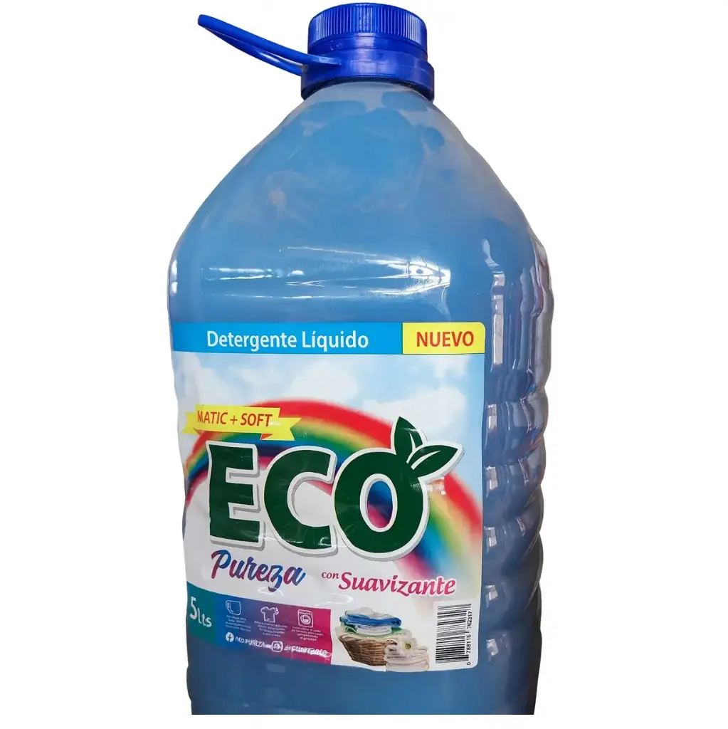 [0788115782317] DETERGENTE LIQUIDO CON SUAVISANTE ECO 5L (VARIEDAD DE COLORES)