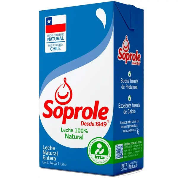 [7802900001308] LECHE ENTERA SOPROLE 1L