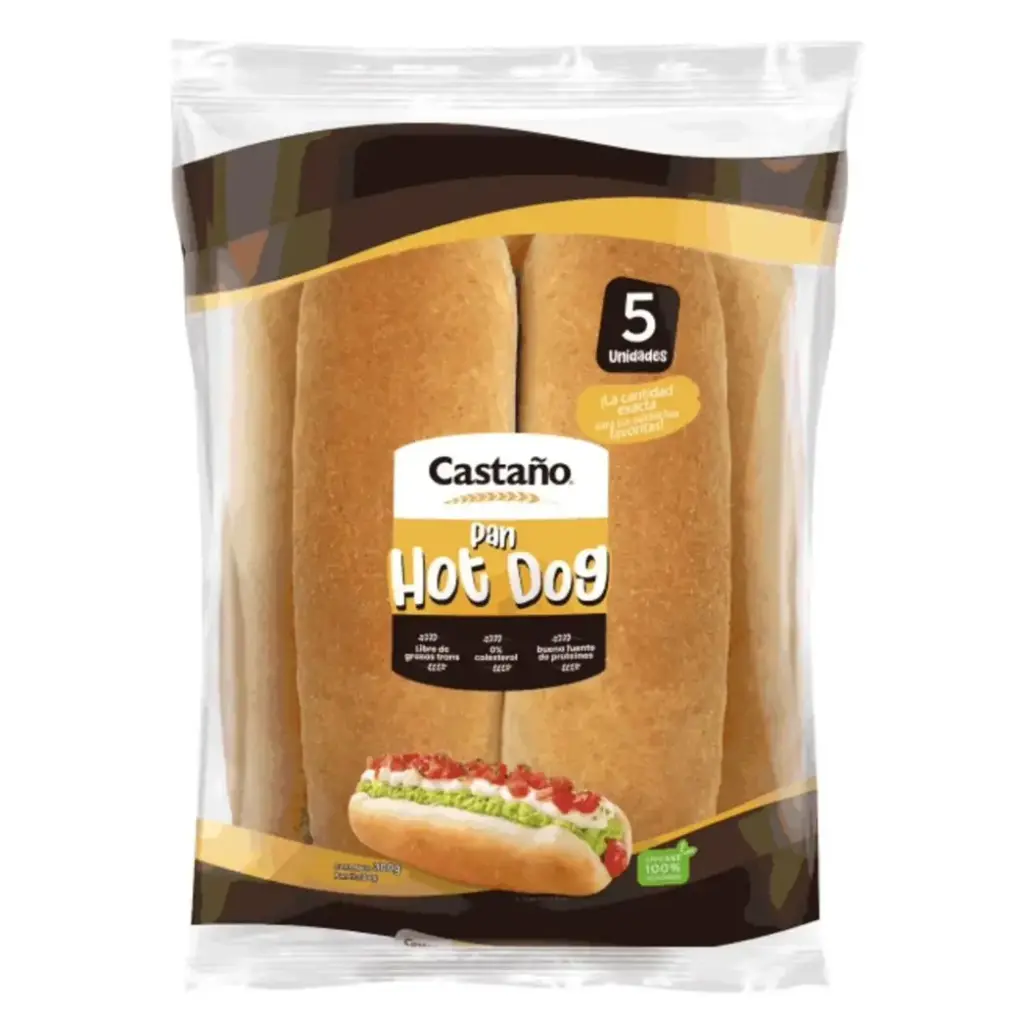 [7803468004756] PAN HOTDOG CASTAÑO 5U 300G