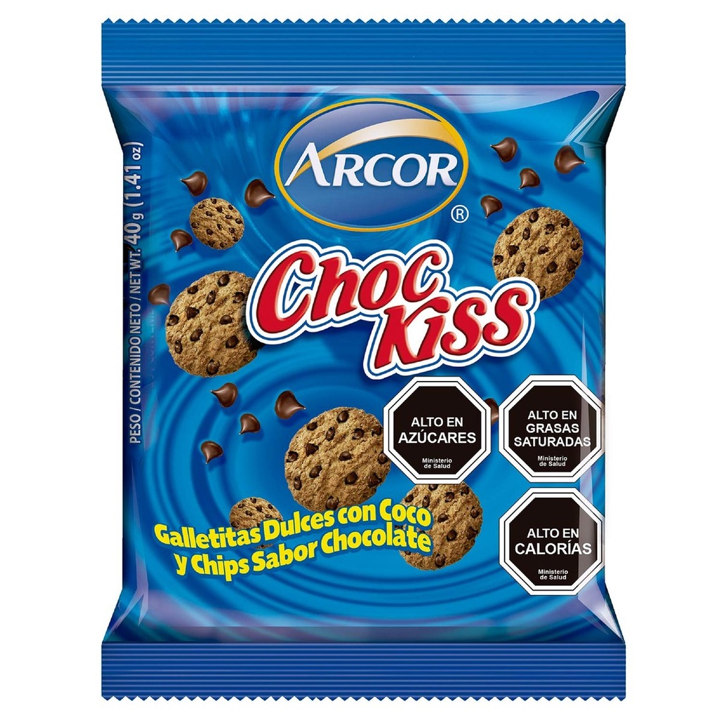 [7802225688567] GALLETA MINI CHOC KISS ARCOR 35G x5
