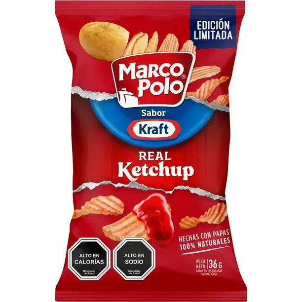 [7802420012297] PAPAS SABOR KRAFT KETCHUP MARCO POLO 36G