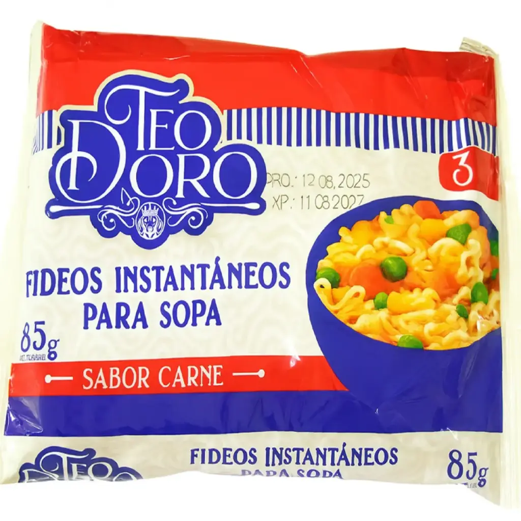 [7804687540056] FIDEOS INSTANT SOPA TEO DORO 85G SABOR CARNE