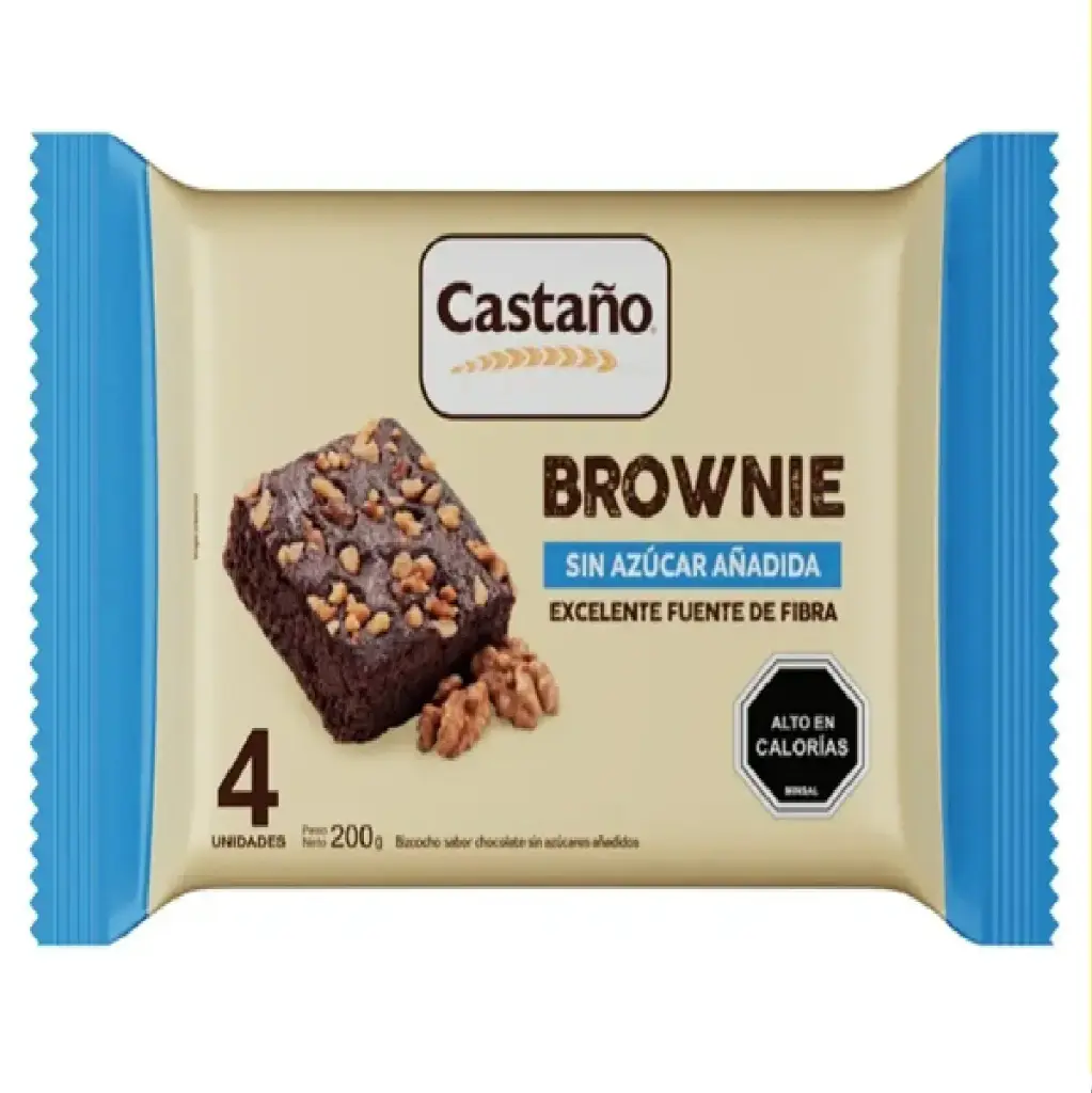 [7803468004923] BROWNIE SIN AZUCAR CASTAÑO 4U 200G