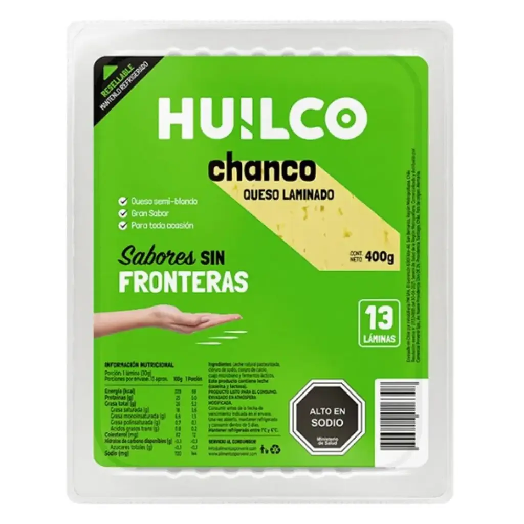 [7804647570673] QUESOG CHANCO LAMINADO HUILCO 400G