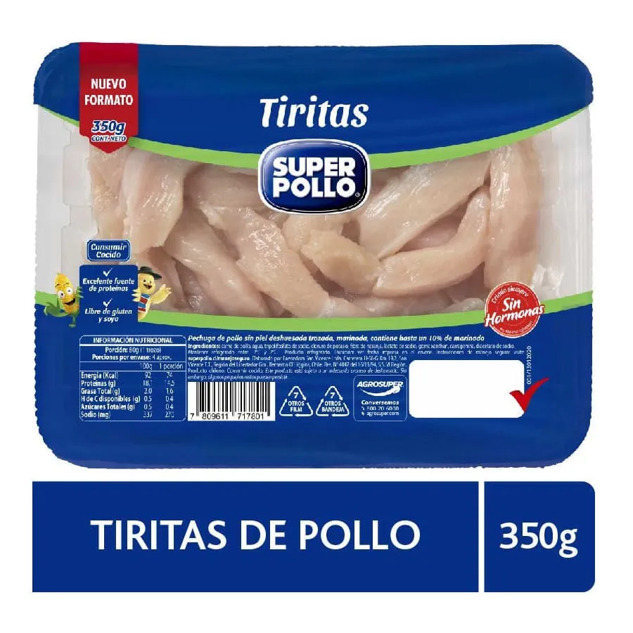 [7809611718990] TIRITAS POLLO SUPER CERDO 350G
